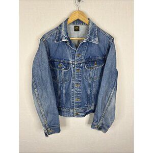 Vintage Lee Denim Jacket Canada Trucker Distressed Faded Blue Men’s Small